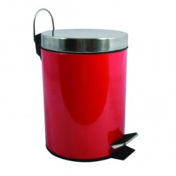 Papelera con Pedal Inox 5L Rojo MSV