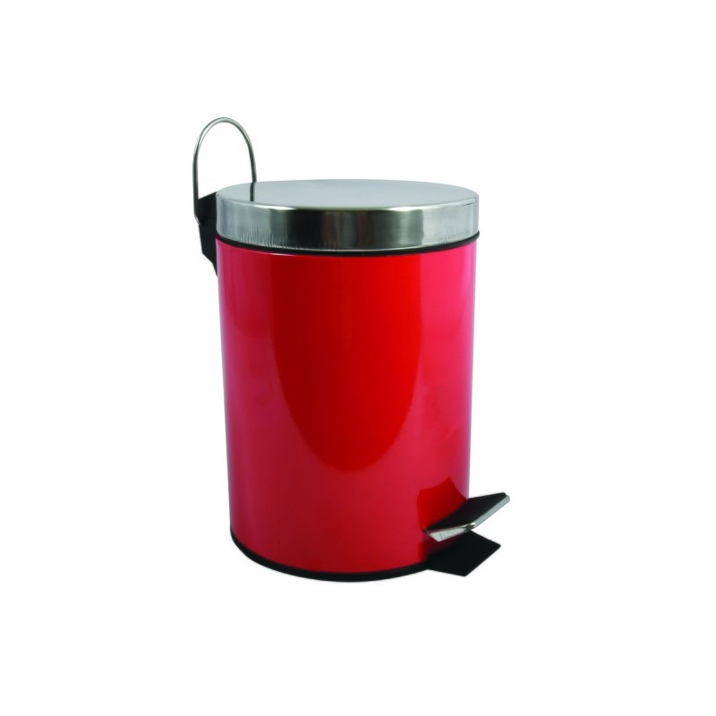 Pedal bin Stainless Steel 5L Red MSV
