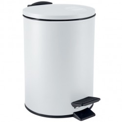 Papelera con Pedal 3L ADELAR Acero Blanco Mate Spirella