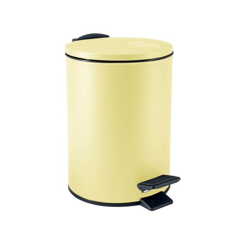 Papelera con pedal Acero ADELAR 5L Amarillo mate Spirella