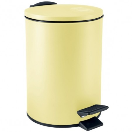 Poubelle à  pédale Acier ADELAR 3L Jaune mat Spirella