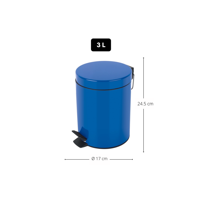 Pedal bin Steel SYDNEY 3L Blue Spirella