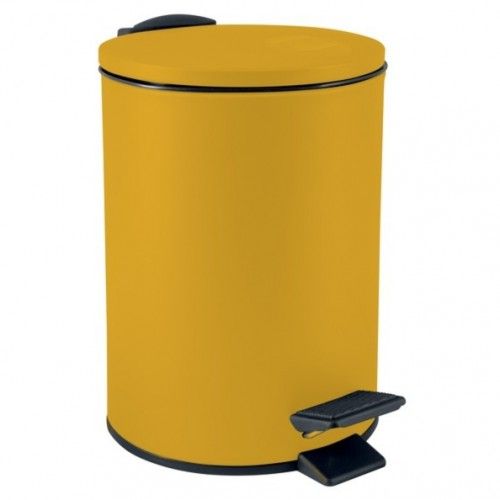 Papelera con pedal Acero ADELAR 3L Amarillo Sol Mate Spirella