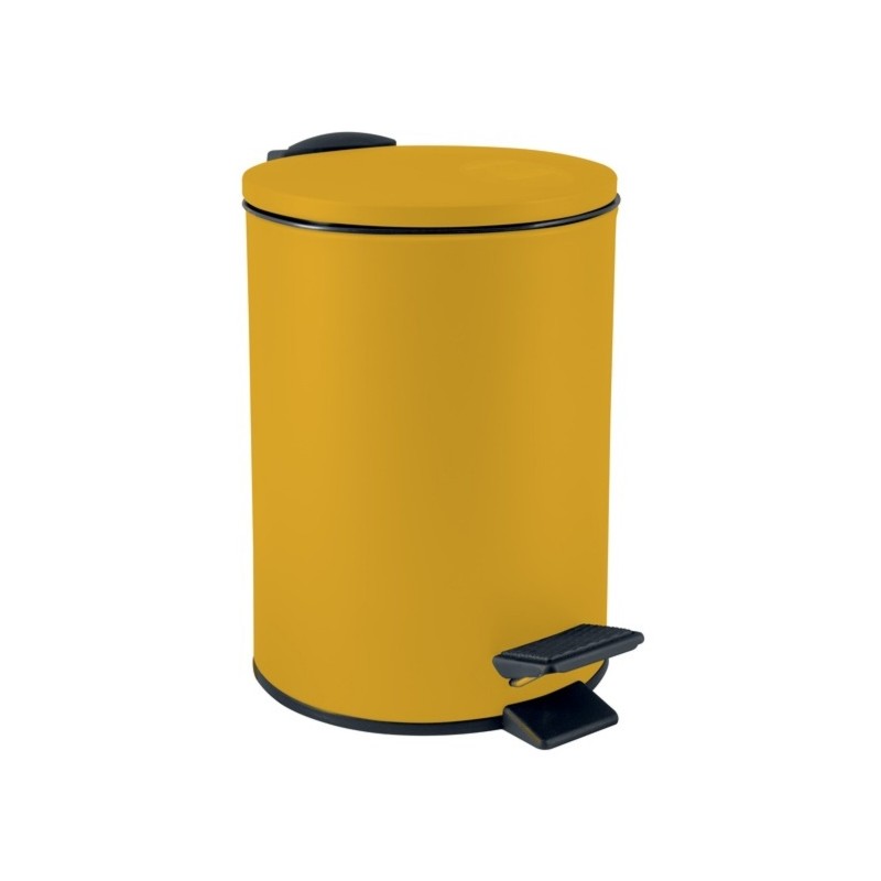 Papelera con pedal Acero ADELAR 3L Amarillo Sol Mate Spirella