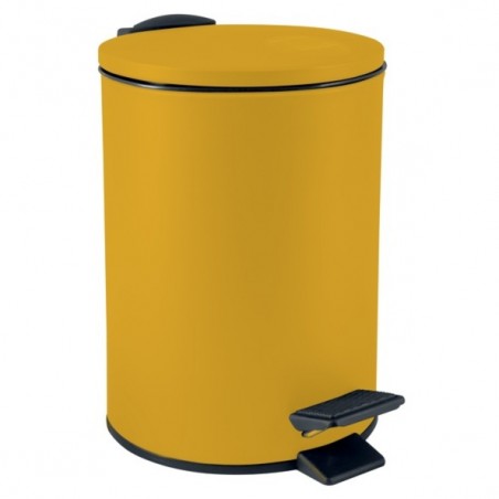Poubelle à  pédale Acier ADELAR 3L Jaune Soleil mat Spirella