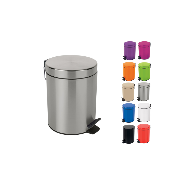 Papelera con pedal Acero SYDNEY 3L Metalizado Spirella