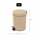 Spirella Badezimmer Treteimer Stahl SYDNEY 3L Sand