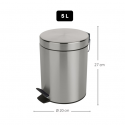 Papelera con pedal Acero SYDNEY 5L Metalizado Spirella