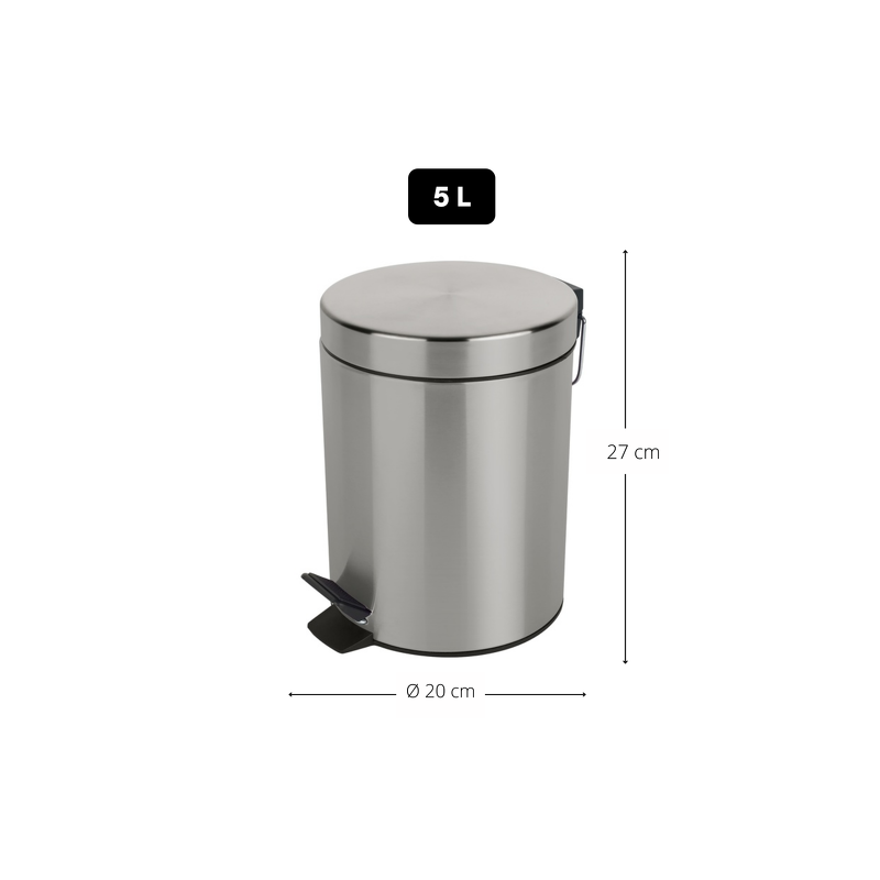 Pedal bin Steel SYDNEY 5L Brushed Spirella