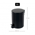 Poubelle à  pédale Acier SYDNEY 5L Noir Spirella