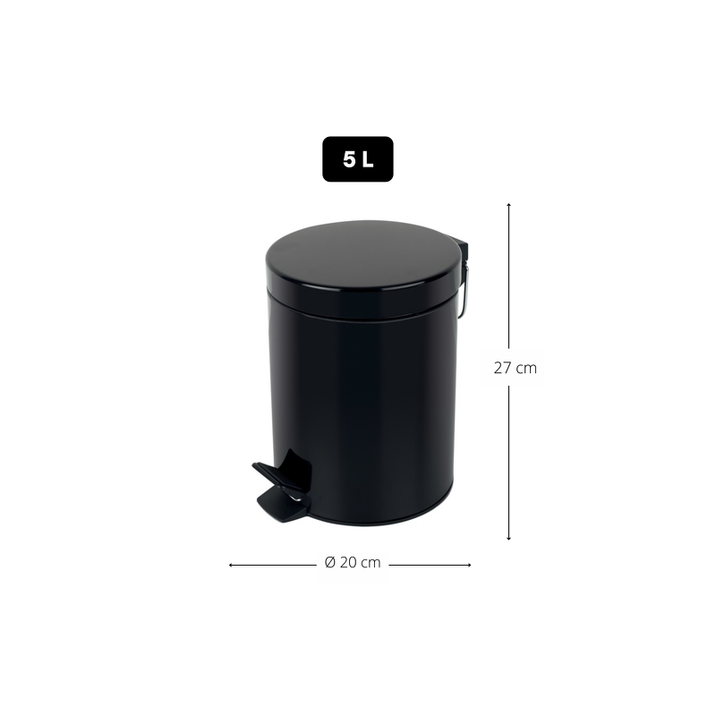Spirella Badezimmer Treteimer Steel SYDNEY 5L Schwarz