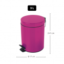 Spirella Badezimmer Treteimer Steel SYDNEY 3L Dunkelrosa