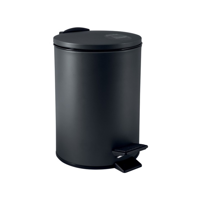 Papelera con pedal Acero ADELAR 5L Negro mate Spirella