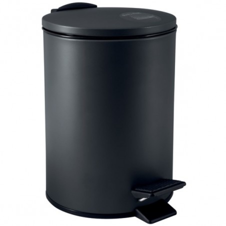 Poubelle à  pédale Acier ADELAR 5L Noir mat Spirella