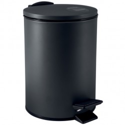 Papelera con pedal Acero ADELAR 3L Negro mate Spirella