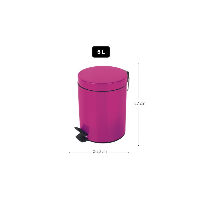 Spirella Badezimmer Treteimer SYDNEY Steel 5L Dunkelrosa