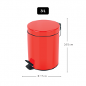 Pattumiera a pedale Acciaio SYDNEY 3L Rosso Spirella