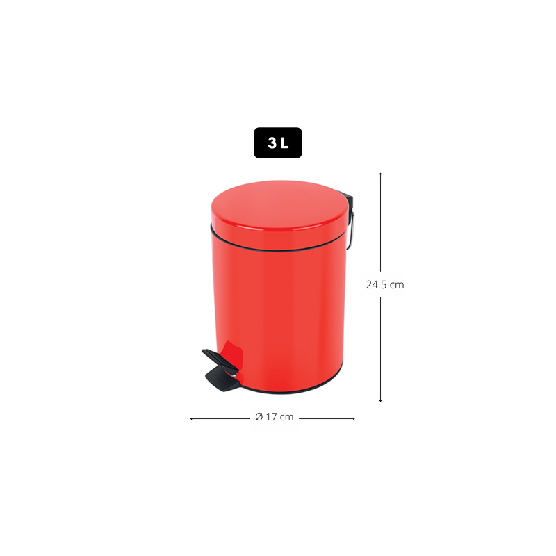 Spirella Badezimmer Treteimer Stahl SYDNEY 3L Rot