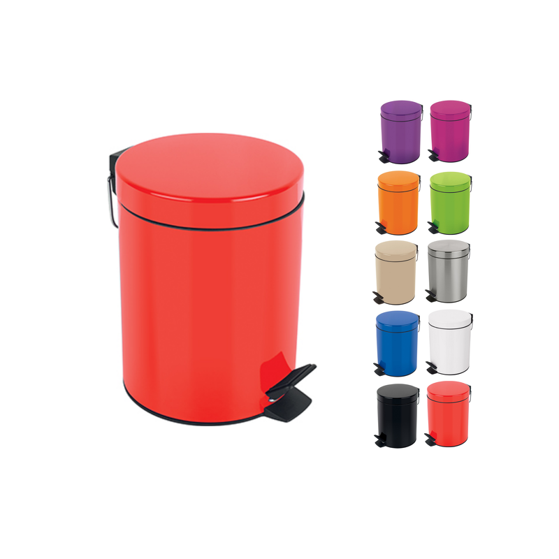 Poubelle à  pédale Acier SYDNEY 5L Rouge Spirella
