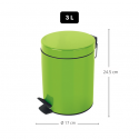 Poubelle à  pédale Acier SYDNEY 3L Vert Kiwi Spirella