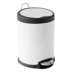 Papelera con Pedal Acero Inoxidable 5L Blanco MSV