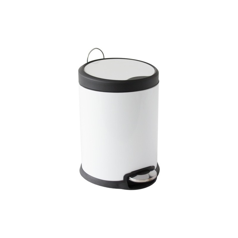 Papelera con Pedal Acero Inoxidable 5L Blanco MSV