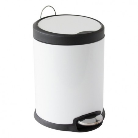 Papelera con Pedal Acero Inoxidable 5L Blanco MSV
