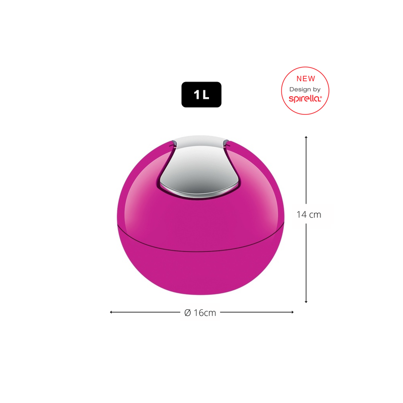 Rocking bin PP BOWL 1L Dark Pink Spirella