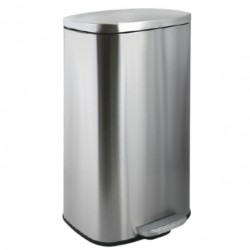 Papelera de cocina con pedal de gran capacidad AKIRA 50L Acero inoxidable Metalizado Spirella