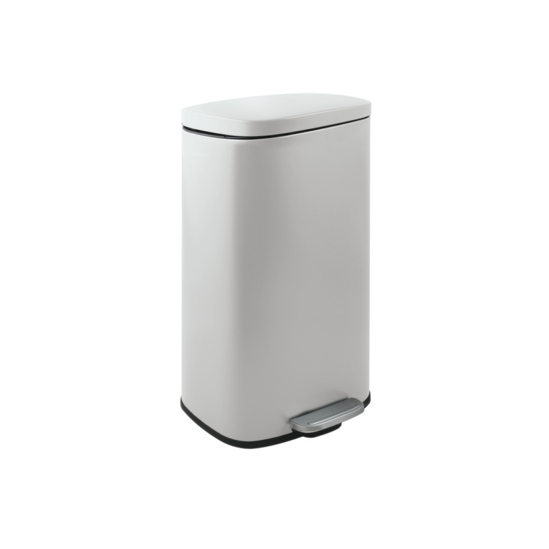 Pattumiera da cucina a pedale in acciaio AKIRA 30L Bianco Opaco Spirella