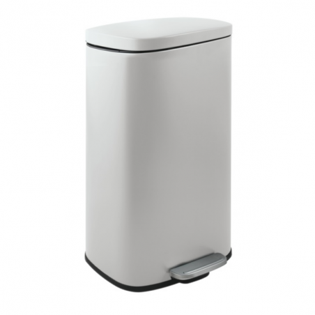 Papelera de Cocina con Pedal Acero AKIRA 30L Blanco Mate Spirella