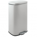 Pattumiera da cucina a pedale di grande capacità Steel AKIRA 50L Spirella bianco opaco
