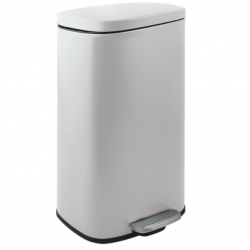 Pattumiera da cucina a pedale di grande capacità Steel AKIRA 50L Spirella bianco opaco
