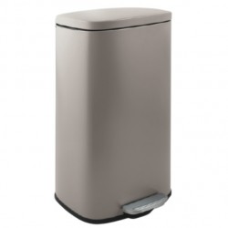 Papelera de cocina con pedal de gran capacidad Acero AKIRA 50L Topo Mate Spirella