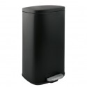Papelera de cocina con pedal de gran capacidad Acero AKIRA 50L Negro mate Spirella