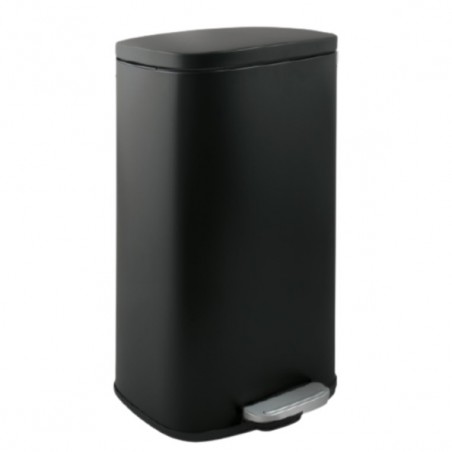 Poubelle à  pédale de cuisine grande capacité Acier AKIRA 50L Noir mat Spirella