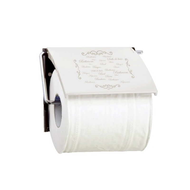 PS Wall Mounted Toilet Roll Holder & Chrome Steel Paris Cream MSV
