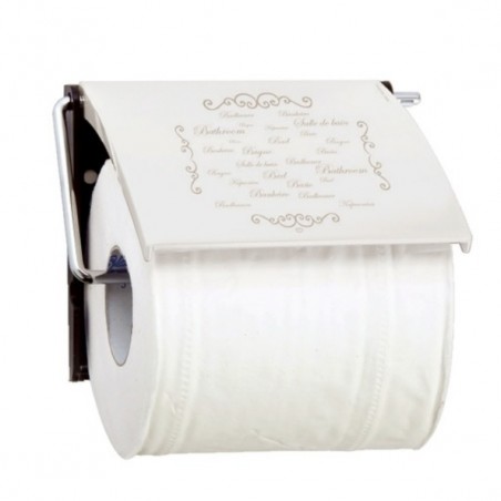 PS Wall Mounted Toilet Roll Holder & Chrome Steel Paris Cream MSV
