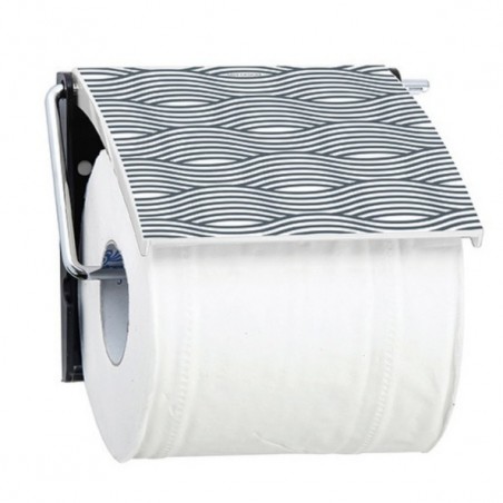 PS Wall Mounted Toilet Roll Holder & Chrome Steel Wave Gray MSV