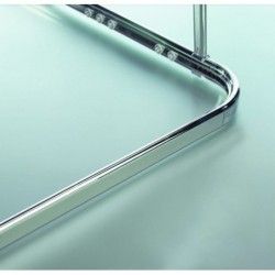Spirella Stange für Eck-Duschvorhang zur Befestigung aus Aluminium SURPRISE 80x80cm glänzendes Finish - inklusive Gleiter