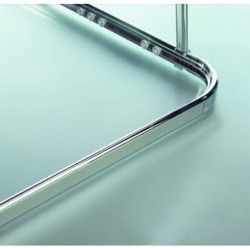 Bastone per Tenda Doccia Angolare da fissare in Alluminio SURPRISE 170x75cm Finitura Lucida - cursori inclusi Spirella