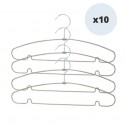 Lot de 10 cintres en acier plastifié antiglisse Taupe MSV