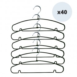 MSV Set of 40 hangers in black plastic-coated steel