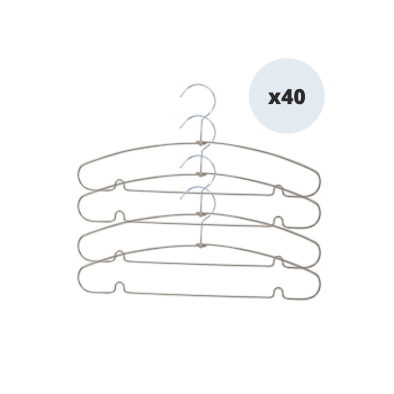 MSV Lot 40 Cintres Metal Plastifies Taupe