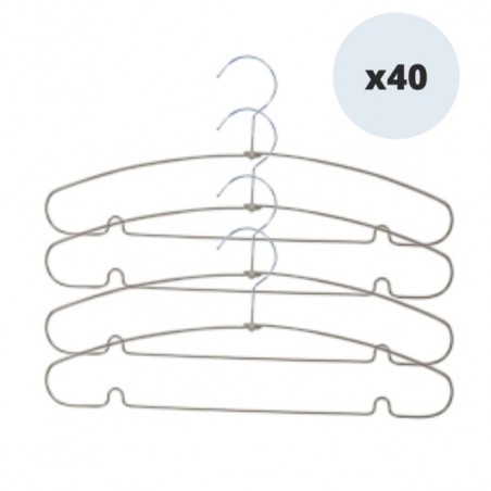 MSV Lot 40 Cintres Metal Plastifies Taupe