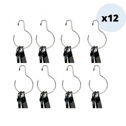 MSV Set of 12 hangers for belts non-slip plastic-coated steel ring