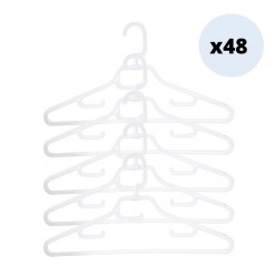 MSV Packung mit 48 weißen faltbaren Kleiderbügeln