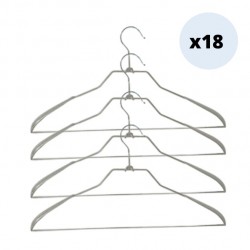 MSV Set of 18  hangers non-slip plastic-coated steel