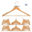 Lot de 10 Cintres en bois à  Tête rotative MSV