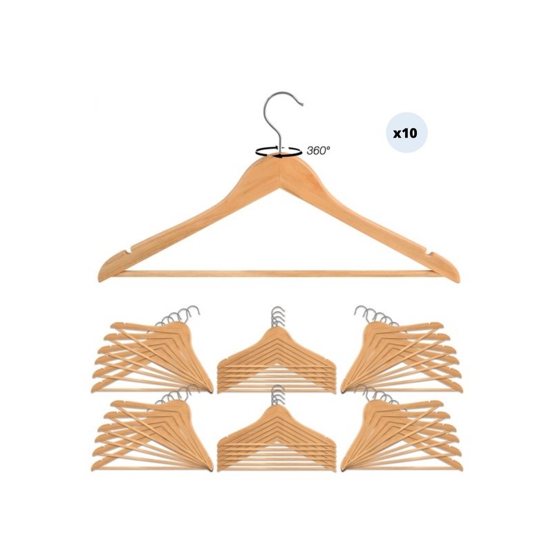 Set of 10 wooden hangers MSV